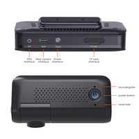 Caméra de tableau de bord GPS à double objectif 4K avant/2K arrière avec objectif fisheye et enregistreur vidéo pour voitures
