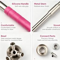 Chicha portable de luxe en acier inoxydable, exclusivement pour l'Europe et les États-Unis, avec coffret cadeau