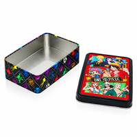 Boîte en fer blanc rectangulaire pour cartes à collectionner, avec couvercle à charnière, personnalisable, vide, pour collection de cartes de jeu