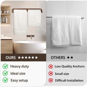 Porte-serviettes double en bois massif et <span class=keywords><strong>bambou</strong></span> Porte-serviettes double pour mur Porte-serviettes double pour salle de bain Tiges résistantes à <span class=keywords><strong>l</strong></span>'<span class=keywords><strong>eau</strong></span> - Product Image 3