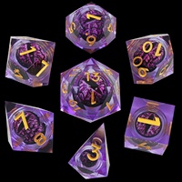 Donjons actifs Dragons RPG Set Liquid Core Jeu de table Résine polyédrique Longan Dés carrés Plastique Métal Acrylique Conseil de pierres précieuses