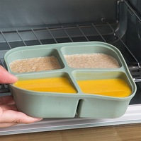 Silicone 6 bacs à glace avec couvercle sécurité alimentaire bricolage fabricant de cubes fruits avec récipient de congélation boîte supplémentaire d'aliments pour bébés
