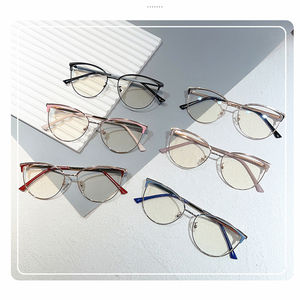 Monture optique 2022 2023 oro sopracciglio rosso marrone tawny metallic frame anti blue light pretty women occhiali da vista per gatti femminili - Product Image 5