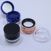 Ventes chaudes, mini flacon rond de haute qualité 2 en 1 pour eye-liner crème, poudre à sourcils, crème à sourcils, emballage rabattable avec miroir