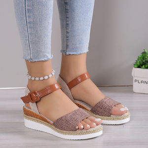 Sandalias de mujer 2025 con nudo de mariposa, suela de cáñamo, nuevas, ligeras, informales, con boca de pez y suela gruesa 820 - Product Image 2
