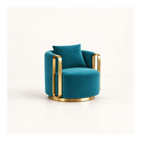 Fauteuil d'appoint moderne en velours, fauteuil pivotant rembourré pour salon, hall d'hôtel