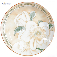 Assiettes en porcelaine à motif floral 2025, écologiques, vente en gros, en stock, logo personnalisable, vaisselle de fête, maison/hôtel