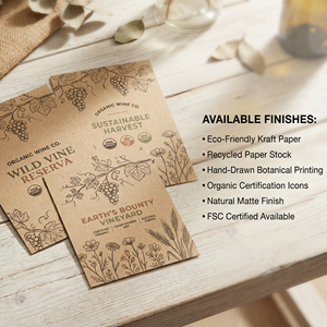 Individuelle Etikettenaufkleber-Verpackung Papier-Weinetikett, Umweltfreundlicher Recycelter Flaschenetiketten-Aufkleber für Bio-Weingut-Verpackung - Product Image 2