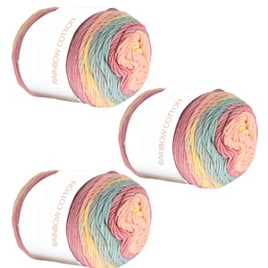 Hilo de Algodón de Leche de Alta Calidad con Degradado de Color Arcoíris para Tejer a Mano y Hacer Ganchillo, Disponible en Stock - Product Image 2