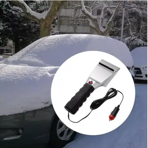 Venta al por mayor el mejor eléctrica pala de nieve-Raspador eléctrico de hielo para coche, pala de eliminación de nieve para automóvil, desempañador de vidrio, Herramientas de limpieza, 12V