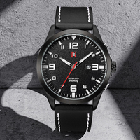 Montre pour homme NS Never Stop N917, bracelet en cuir, sport, décontractée, étanche, calendrier, date automatique, avec boîte cadeau