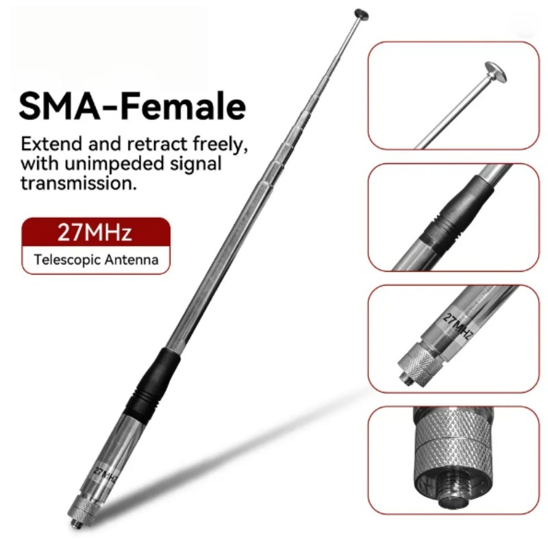 HYS Antenne Radio Télescopique 144/430MHz Gain Élevé SMA Femelle Compatible Baofeng UV-5R Et Autres Talkies-Walkies