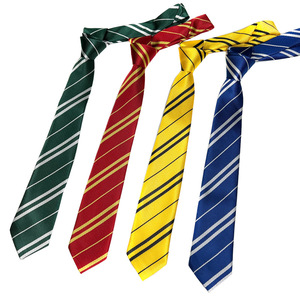 Cravate formelle rayée en polyester <span class=keywords><strong>HP</strong></span> <span class=keywords><strong>Harry</strong></span> <span class=keywords><strong>Potter</strong></span> avec logo, accessoire d'uniforme scolaire pour cosplay - Product Image 1