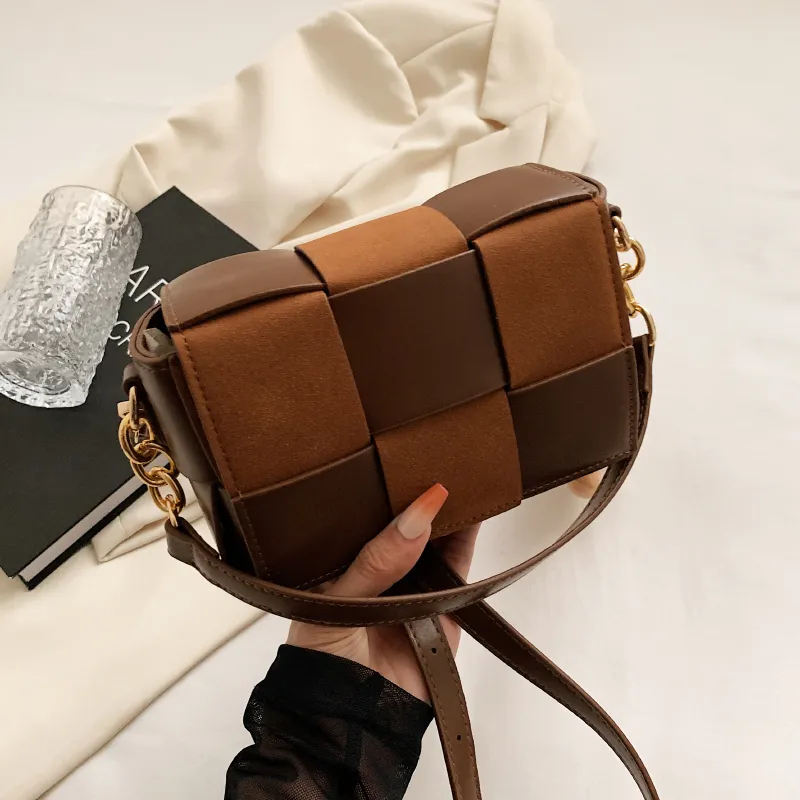 جديد تصميم أنماط هندسية عبر الساحات إمرأة Crossbody حقائب جلدية حقيبة ساعي حقيبة كتف سيدة