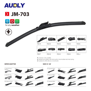 AUDLY Spazzola <span class=keywords><strong>Tergicristallo</strong></span> Multifunzionale Senza Telaio in Gomma Naturale 12"-28" Universale Nera per il 98% delle Auto - Product Image 3