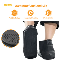 Protège-chaussures réutilisables unisexe, bottes de pluie imperméables et antidérapantes, couvre-chaussures en silicone