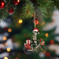 Cadeau de noël ensemble promotionnel affaires porte-clés décoration fournitures père noël voiture ensemble chien sur vélo décoration de noël