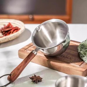 Stainless Steel Mini Saucepan Round Uncoated Pot For Heating Oil And Drizzling Convenient Kitchen Use - Product Image 1