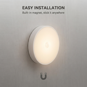 Motion Sensor <b>Night</b> <b>Light</b> Round LED Puck Lamp Warm White <b>Light</b> for Bedroom Bathroom Kitchen Closet - Product Image 6