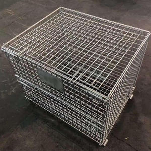 Cage de stockage pliable industrielle robuste en treillis métallique - Product Image 2