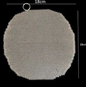 6*6ステンレス鋼チェーンメイルスクラバー鋳鉄クリーナー