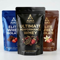Emballage personnalisé en sachet stand-up en aluminium pour poudre de protéines de lactosérum et suppléments nutritionnels avec logo
