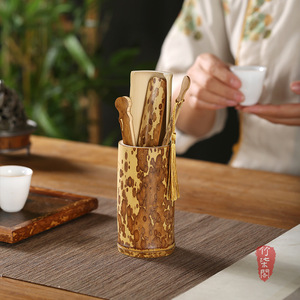 Bamboo <b>Tea</b> <b>Set</b> Spotted Bamboo Cylinder Traditional Chinese Kung Fu <b>Tea</b> Accessories - Product Image 5