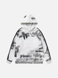 Sudadera con Capucha de Punto con Estampado Tie Dye Rojo para Hombre, 100% Algodón, Sudadera con Capucha Extra Grande, Transpirable, Estilo Urbano, Logotipo Personalizado - Product Image 4