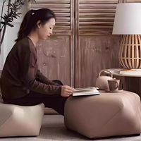 Pouf carré moderne en cuir, repose-pieds, siège cube pour salon, chambre, côté canapé, tabouret décoratif d'appoint