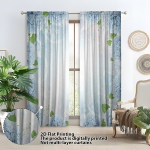 Nuove Tende e Drappeggi per Finestre e Porte con Stampa Digitale Personalizzata a Motivi Floreali, Stile Moderno per Soggiorno, Lavabili in Lavatrice - Product Image 2