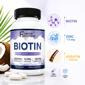 ผู้ผลิตอาหารเสริมไบโอติน Nutraceutical Shecome 20000mcg เคอราติน มะพร้าว ช่วยบำรุงคุณภาพผมและเล็บ 120 แคปซูลไบโอติน - Product Image 2