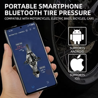 Tpms Universal untuk ponsel Android dan IOS bluetooth, sistem pemantauan tekanan ban nirkabel sepeda motor mobil dengan tampilan aplikasi