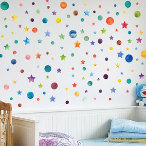 Colorful Stars <b>Wall</b> Stickers 45x50 Cm Waterproof PVC For Children's Rooms Bedroom <b>Decorative</b> Star Pattern - Product Image 4