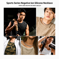 Collier de thérapie magnétique sportif étanche en silicone avec aimant intégré en acier inoxydable 316L pour le soutien et la récupération