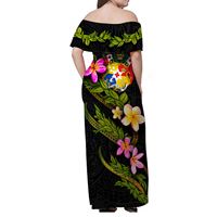 Tonga femme hors épaule longue robe noix de coco dorées imprimer Puletasi vêtements avec quantité de commande minimum robe jupes de plage chaude