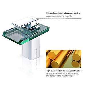 Fabrika yüksek kaliteli cam LED batarya Led lavabo muslukları Led batarya soğuk ve sıcak su karıştırma - Product Image 6