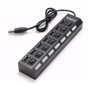 ฮับ USB พอร์ต6 7 8พอร์ต USB 12V 7พอร์ต USB พร้อมสวิตช์เปิด/ปิด + อะแดปเตอร์แปลงไฟ AC EU/US - Product Image 1