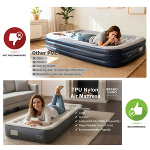 Colchón Inflable Automático con Bomba, Colchón <span class=keywords><strong>de</strong></span> Aire Plegable Pequeño, Resistente al Agua, Ligero, para Invitados, Glamping - Product Image 6