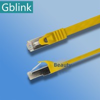 Kabel Ethernet Cat-7 Flat Tembaga Murni Gigabit Broadband Kelas Router, Kabel Patch Twisted-Pair Terproteksi