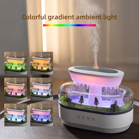 Diffuseur d'arômes intelligent Micro Paysage Nuage de Pluie, Humidificateur à brume fraîche avec bruit blanc et effet de pluie pour chambre, maison et décoration de bureau
