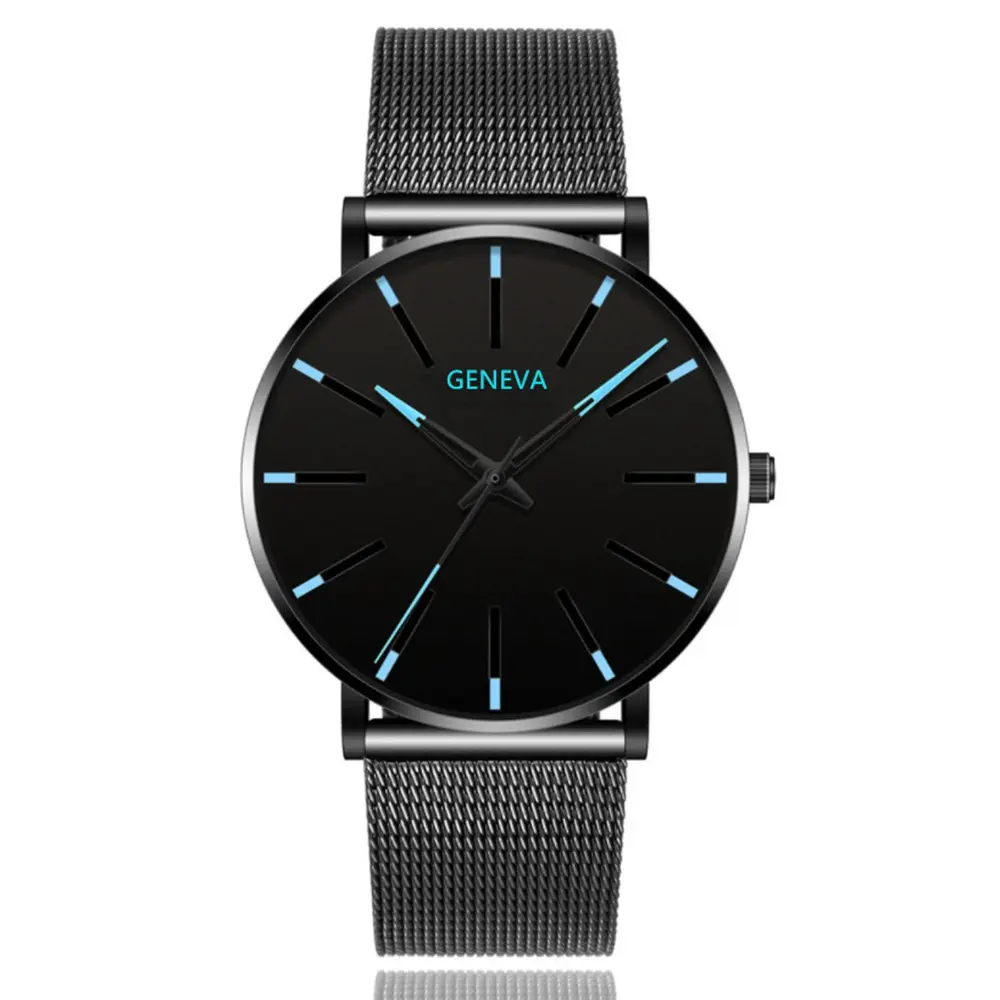 Ultra-thin mesh Band Men watch Luxury Fashion Watch men Business Casual Simple Quartz clock Stainless Steel Wristwatch Relogio