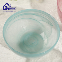 Assiette en verre rose Garbo, faite à la main, gravée, texture tourbillonnante, écologique, durable, qualité alimentaire, ensemble de bols de service, logo personnalisé, style américain
