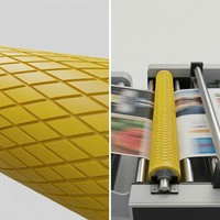 Machine de découpe, moulage et laminage de rouleaux en caoutchouc polyuréthane moulé sur mesure pour applications d'impression, modèle Linye 003-4