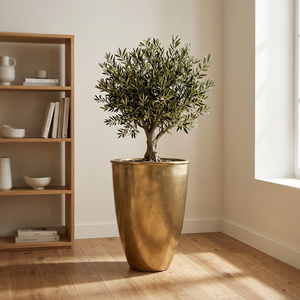 Grandi Vasi Decorativi in Fibra di Vetro Dorata con Rivestimento in PE, Resistenti e Moderni, con Motivo Irregolare per Giardino, Casa, <span class=keywords><strong>Villa</strong></span> - Product Image 2