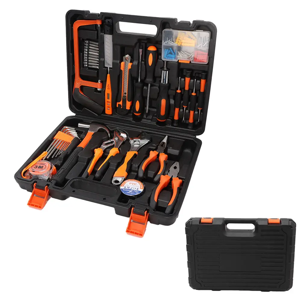 Kit de ferramentas domésticas para carpintaria, kit multifuncional de ferramentas para eletricista e carpinteiro, caixa de ferramentas manual combinada