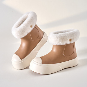 Bottes de neige antidérapantes imperméables <span class=keywords><strong>amovible</strong></span> doublure en peluche chaude pantoufles en coton extérieur coupe-vent plate-forme bottes de neige pour les filles - Product Image 2