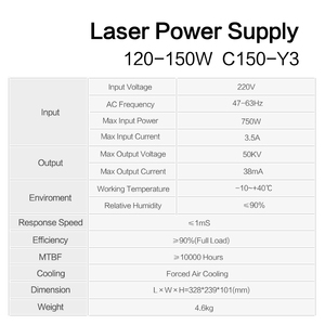 Laserpwr DB9 kết nối phong cách 150W <span class=keywords><strong>yueming</strong></span> <span class=keywords><strong>Laser</strong></span> Cutter cung cấp điện với bên ngoài LCD hiển thị hiện tại Meter Điều kiện Mới - Product Image 6