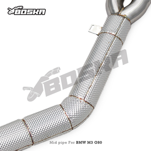 Tuyau intermédiaire en H personnalisé en acier inoxydable poli à résonance pour M3 G80 M4 G82 3.0T 2021-2024 Boska Son agressif et résistant à la chaleur - Product Image 5