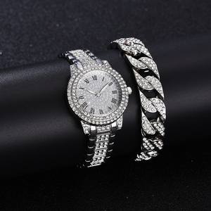 Reloj deportivo clásico de circón para mujer, conjunto de pulsera con puntero de flor completa, aleación chapada en oro de cuarzo, regalo perfecto para Amiga - Product Image 6
