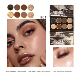 Paleta de Sombras de Ojos Personalizada con Etiqueta Privada, Diseño de Mariposa y Lobo en Relieve, 8 Tonos, Resistente al Agua, Alta Pigmentación, Acabado Múltiple Cálido y Frío - Product Image 2